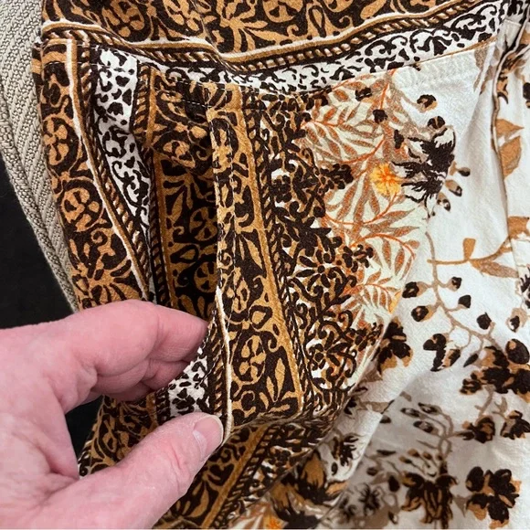 Anthropologie Floral Boho Linen Joggers Pants with Pockets Sz 14 - Picture 5 of 9